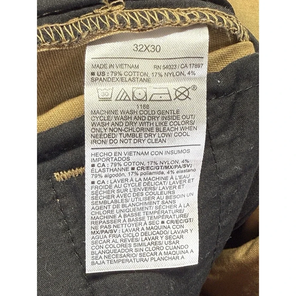 Old Navy Ultimate Tech Slim Pants Men 32x29 Khaki Quick Dry Stretch Chino Casual